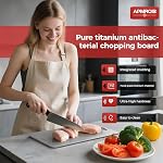 Titanium Cutting Board Set of 3, 100% Pure Titanium Cutting Boards for Kitchen, Double-Sided Food-Grade Chopping Boards, Hygienic & Odor-Resistant, Ideal for Meat, Vegetables