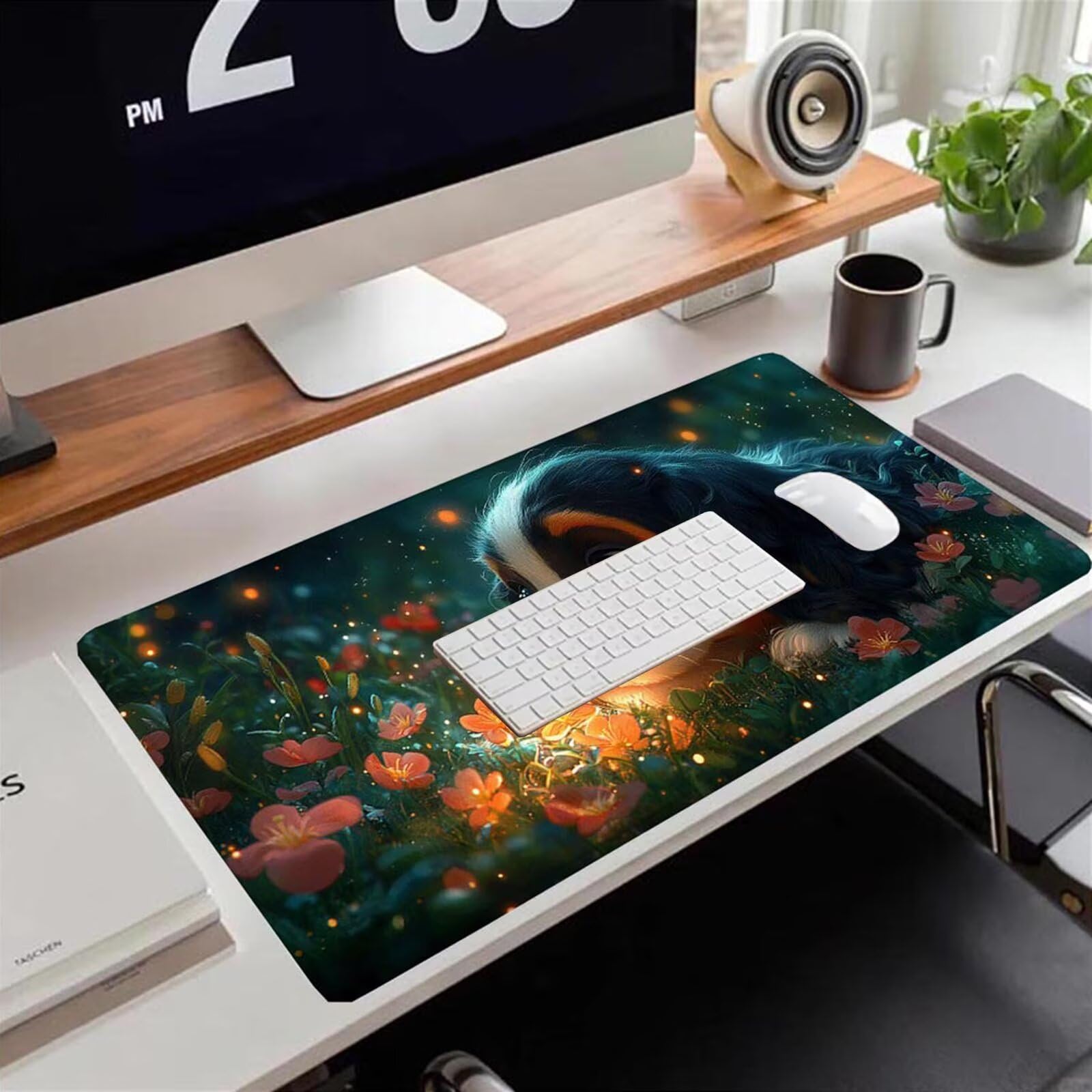 Gamingowa podkładka pod mysz 1200 x 600 x 3 mm, XXL, wodoszczelna, odporna na ścieranie, ze zszytymi krawędziami, podkładka na biurko, poprawia prędkość i precyzję, do komputera, laptopa, komputera