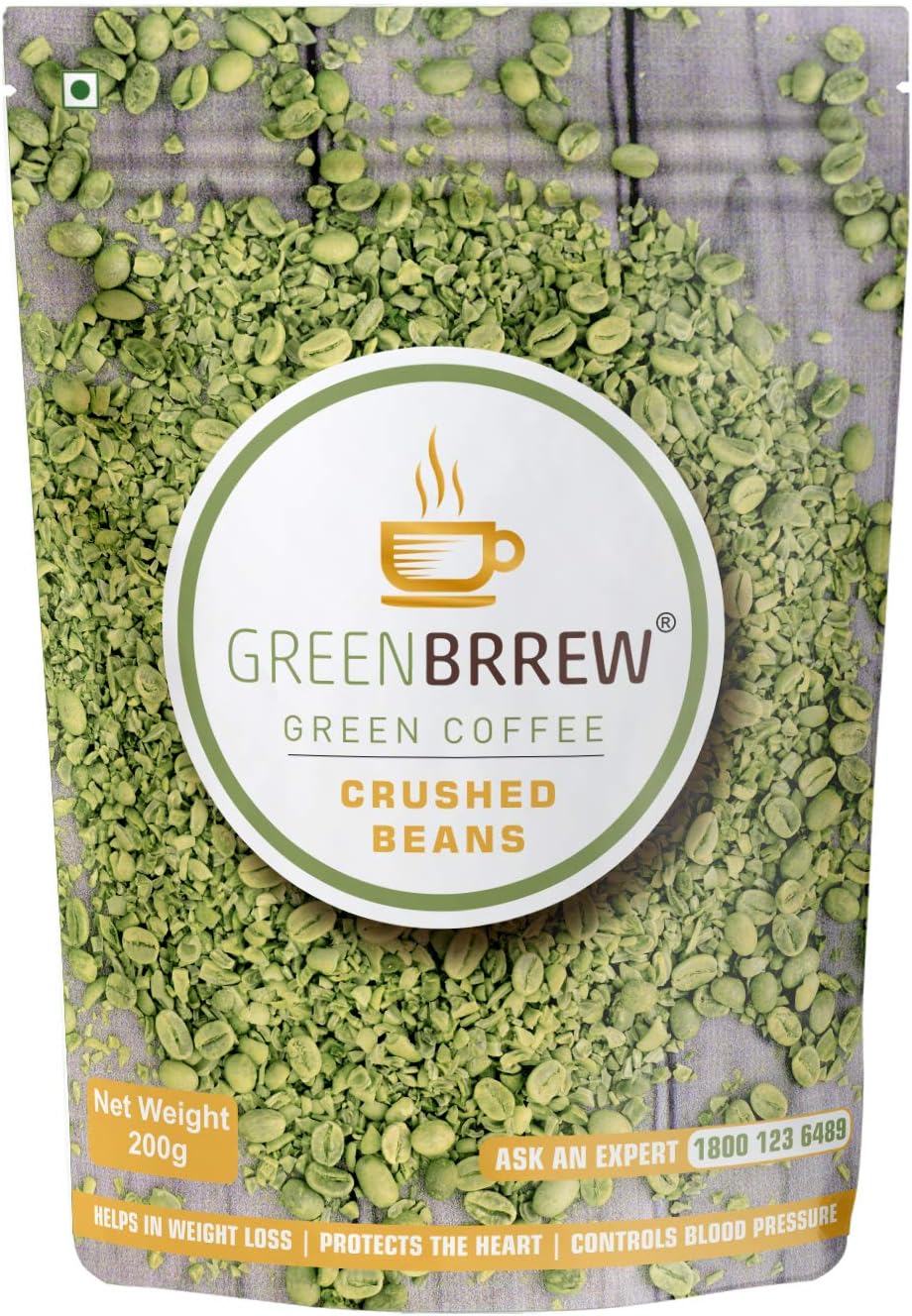 Greenbrrew Green Coffee Crushed Beans for Weight Loss - 200g [ Arabica ('PL-AAA') ]