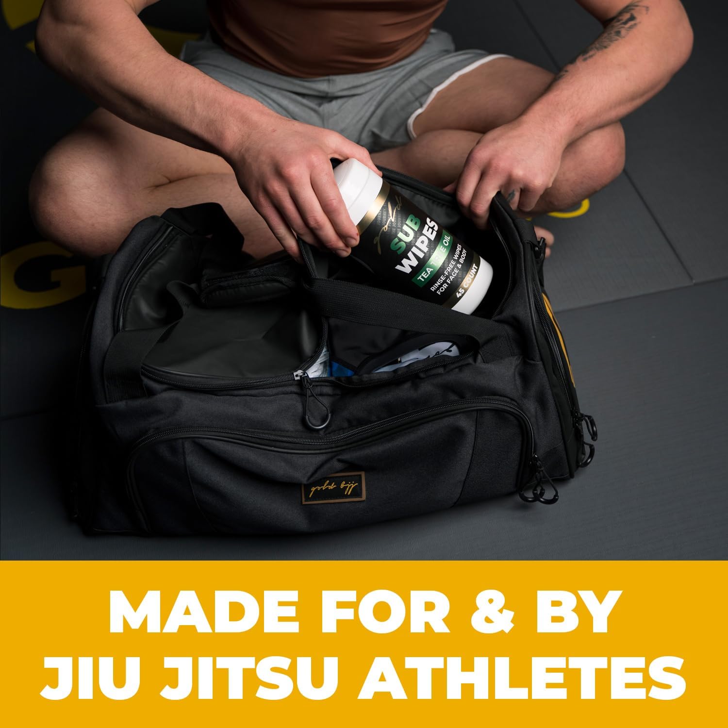 Gold BJJ Jiu Jitsu Duffle Bag - Waterproof Pocket for Sweaty Gi, Rashguard, or Shoes - The Perfect Duffel Bag for Martial Arts Gear, Boxing, MMA, and More - Image 7