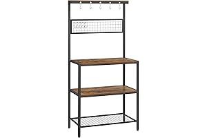 VASAGLE Bakers Rack, Coffee Bar Kitchen Storage Shelf, UKKS17BX