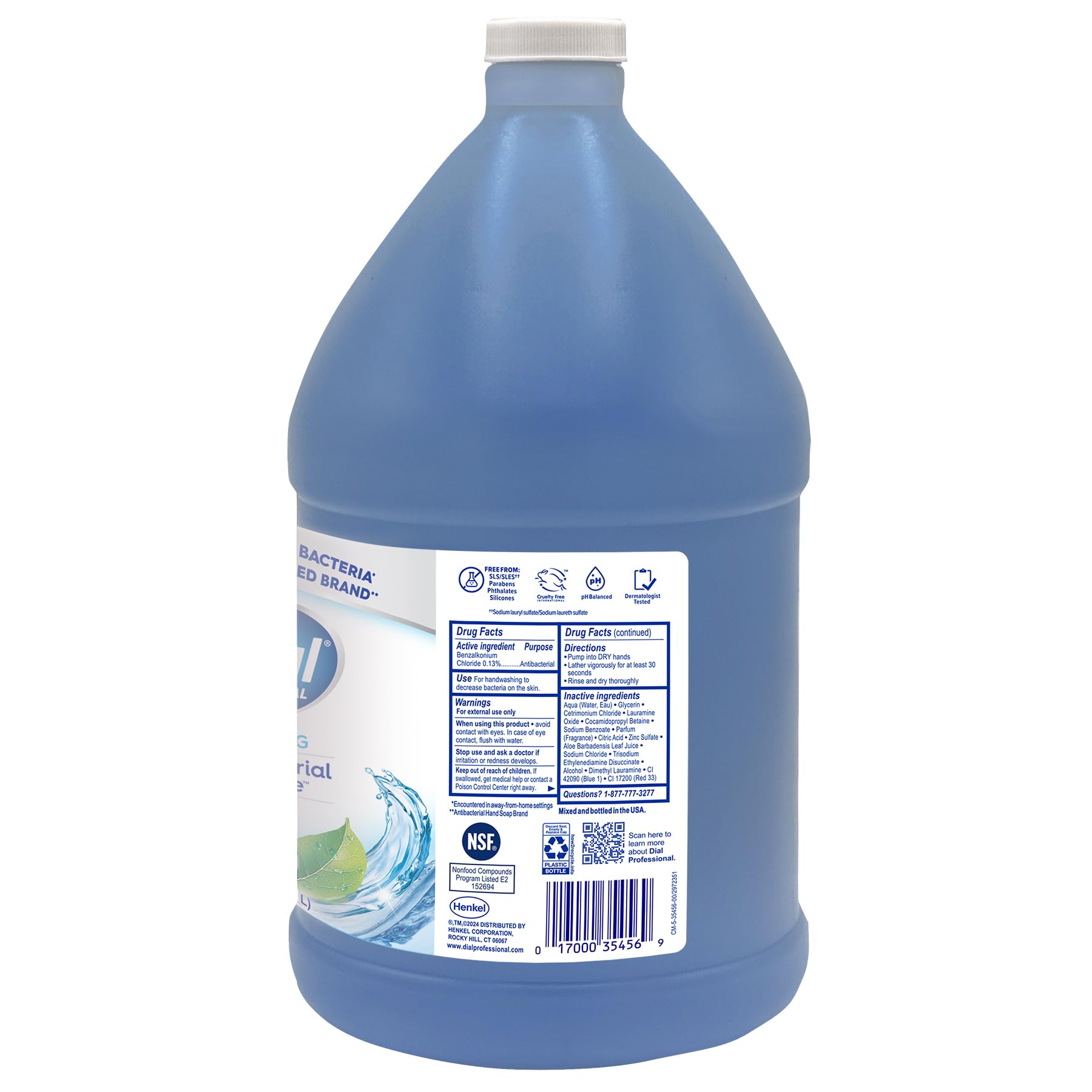 Dial Professional Antibacterial Defense Foaming Hand Wash, 128 Fl Oz Refill