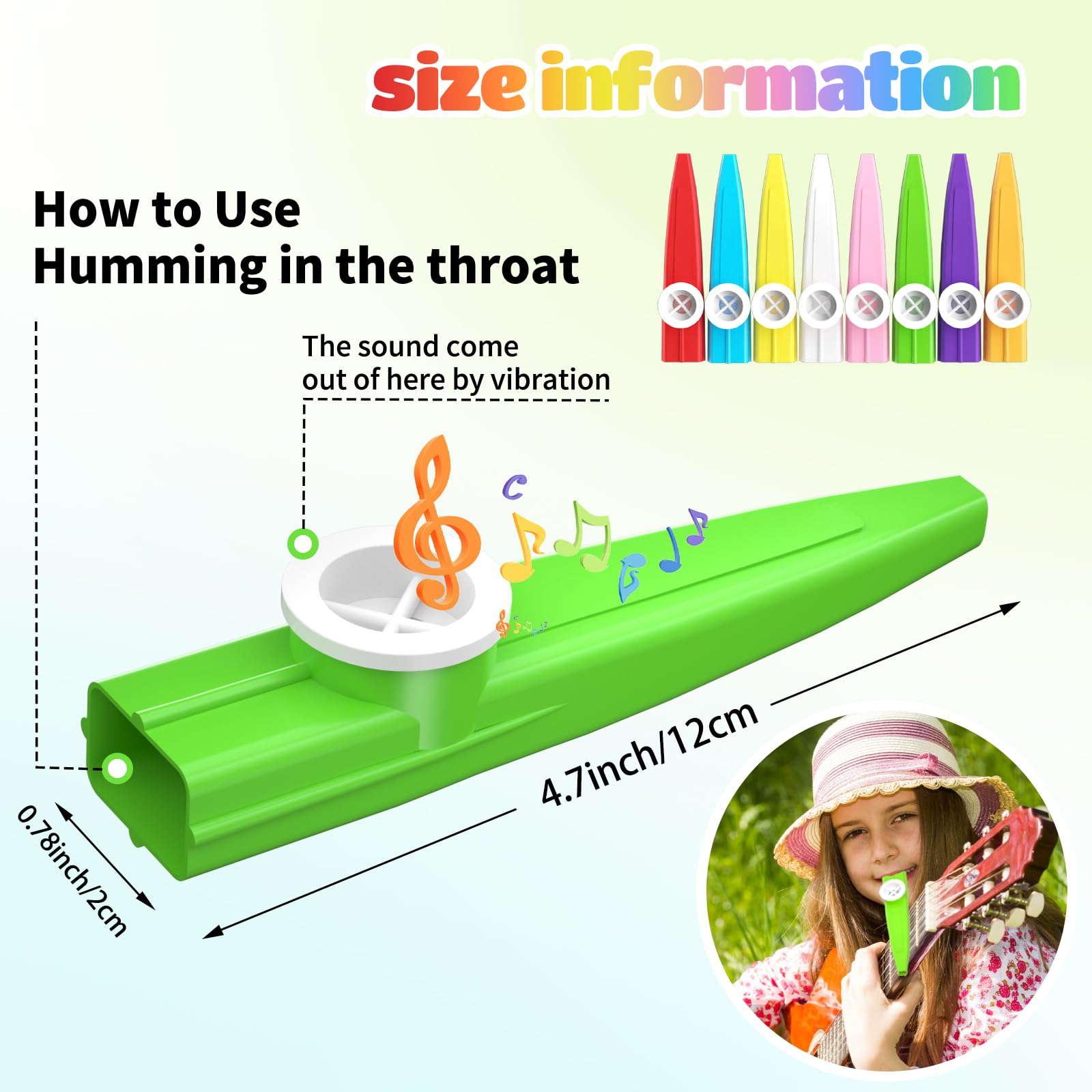Kazoos Musikinstrumente aus Kunststoff für Kinder, 8 Farben, 100 Stück, ideal für lustige Zusammenkünfte und als Geschenk, Partyzubehör, Geschenktütenfüller