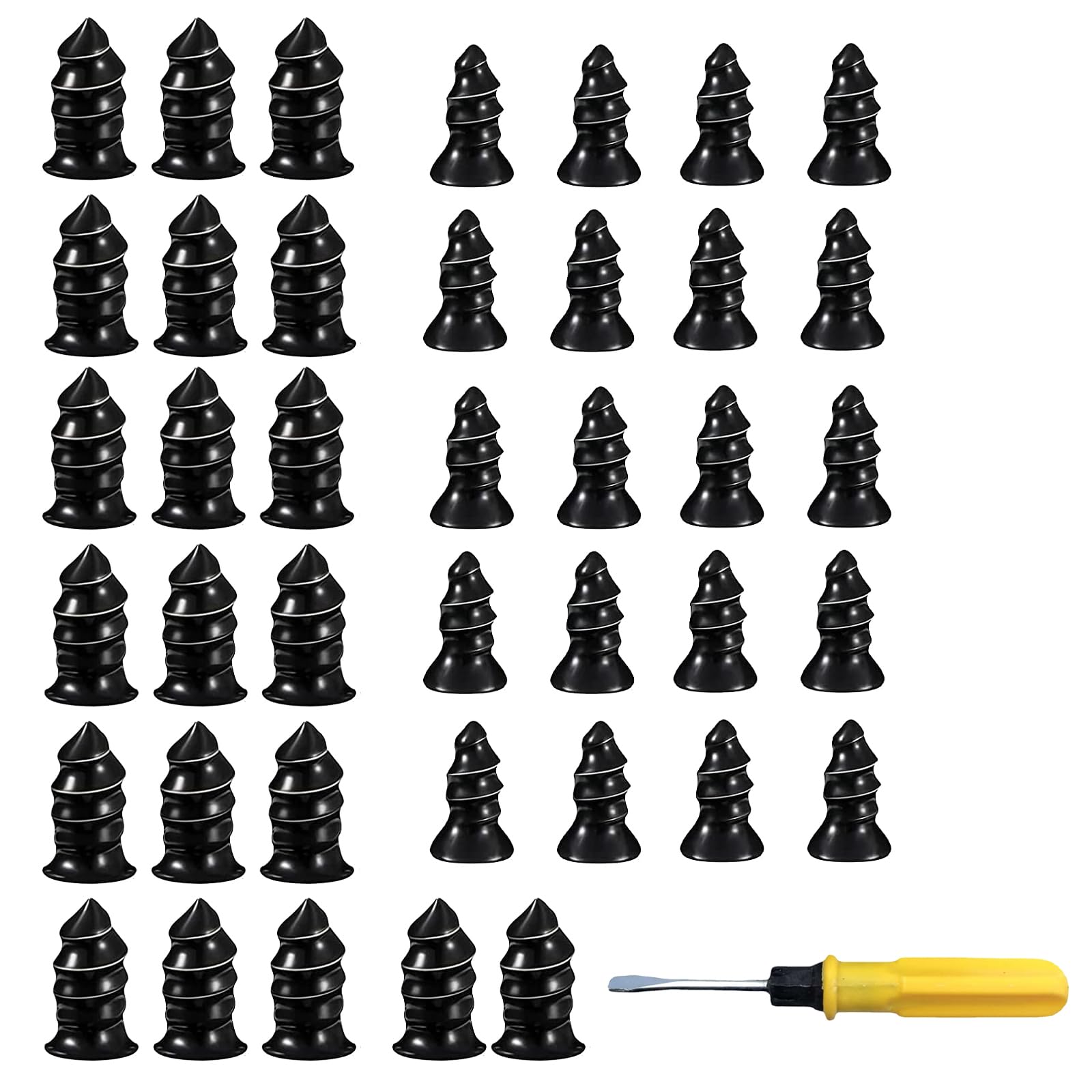 Self-Service Tire Repair Kit with 40 Rubber Nails and Screwdriver | Fast Car Tire Fix | Includes 20 Small and 20 Large Nails | Easy DIY Tire Repair Tool