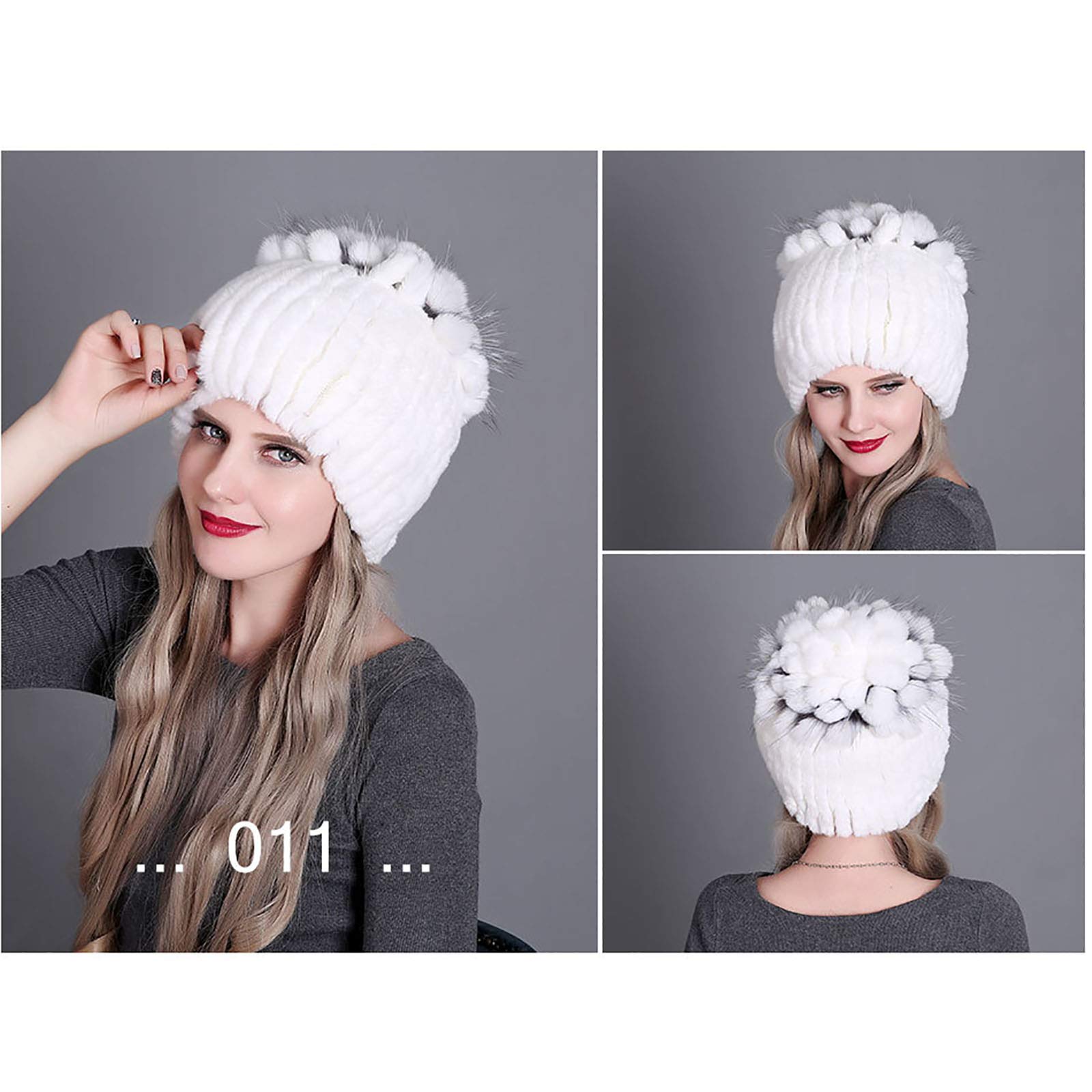 Design Life Bar Winter Faux Fur Bucket Hat Fluffy Warm Beret Cap for Women 11 White