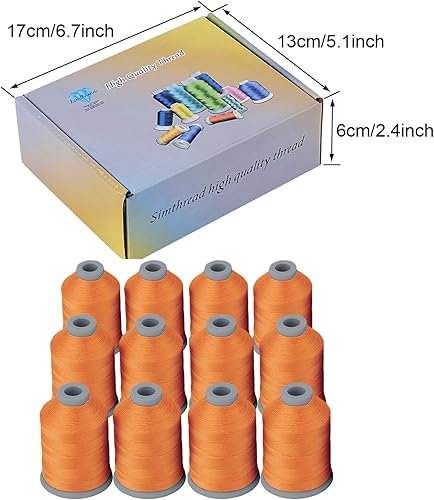 Miniatura 10 de Simthread Hilo de coser para todos los propósitos, 12 carretes tamaño 40D2, hilo de poliéster para costura, acolchado y máquina de coser, prácticos