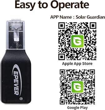 EPEVER WiFi Module 2.4g Remote Control with Real Time Data for Tracer an Plug and Play RJ45 Rs485 Communication (WiFi 2.4G RJ45 D)