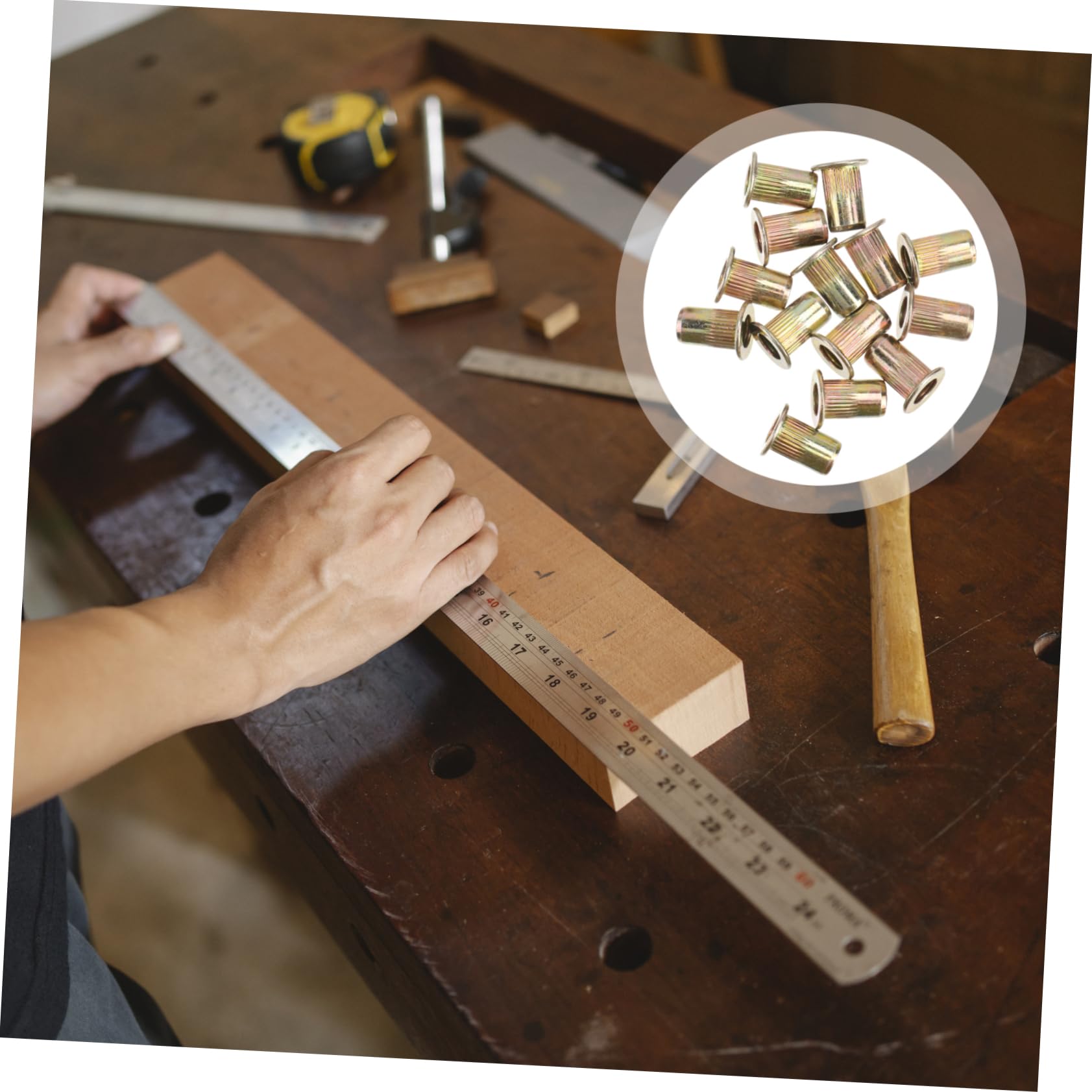 PRETYZOOM 100 Pcs Carbon Steel Rivet Nut Screw Zinc Plated Rivets Kit Mixed Threaded Nuts Metal Nut