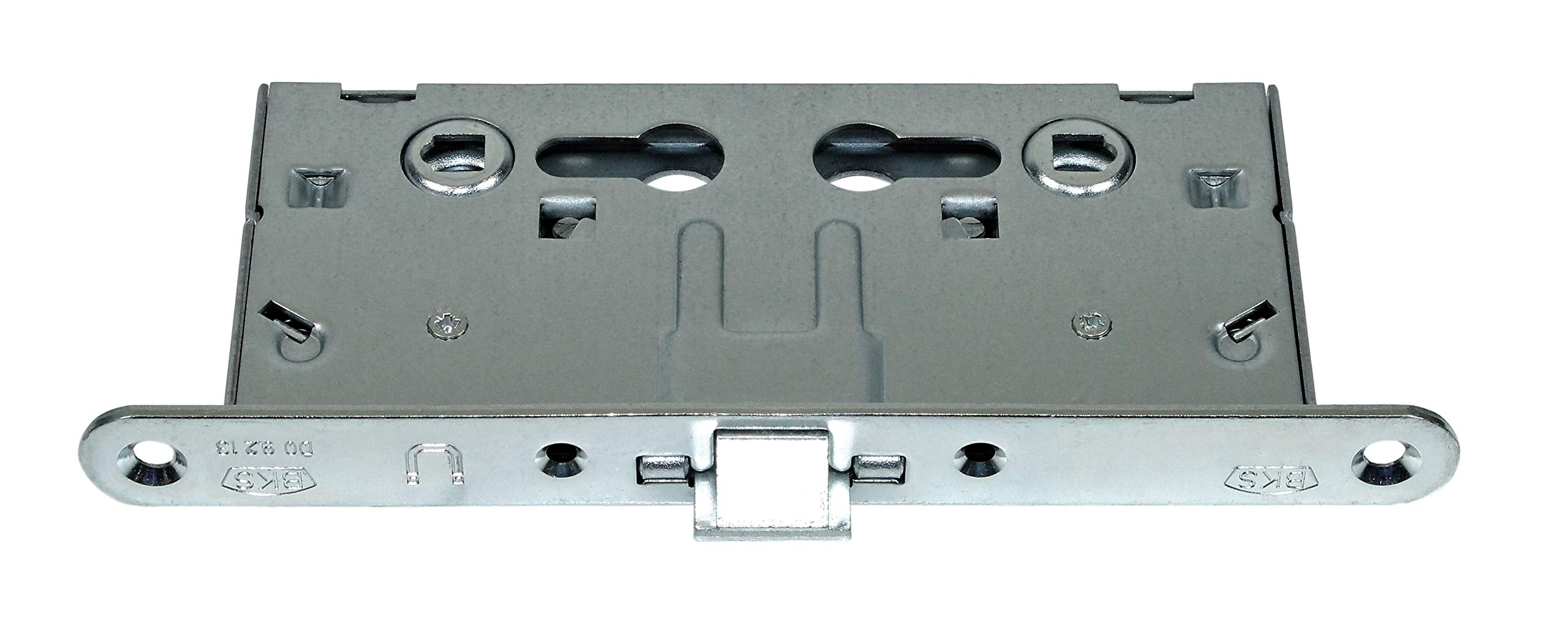 SN-TEC Stahltür/FH Tür Komplett Set Beschlag (beidseitig Drücker) + FH Schloss (DIN Links/Rechts Falle und Riegel Mittig) + Profilzylinder