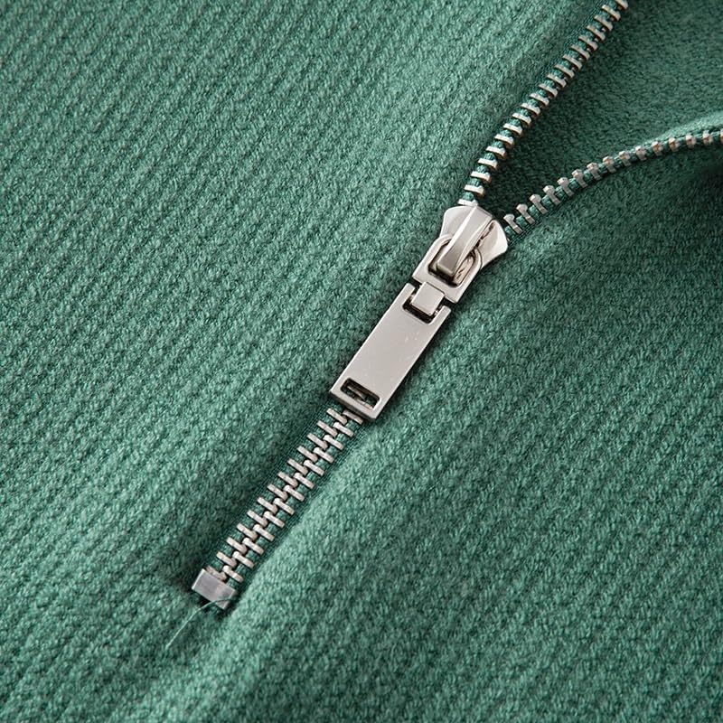 Men's Stand Up Collar Sweater Half Zipper Color Blocked Knit Sweaters Men Clothing