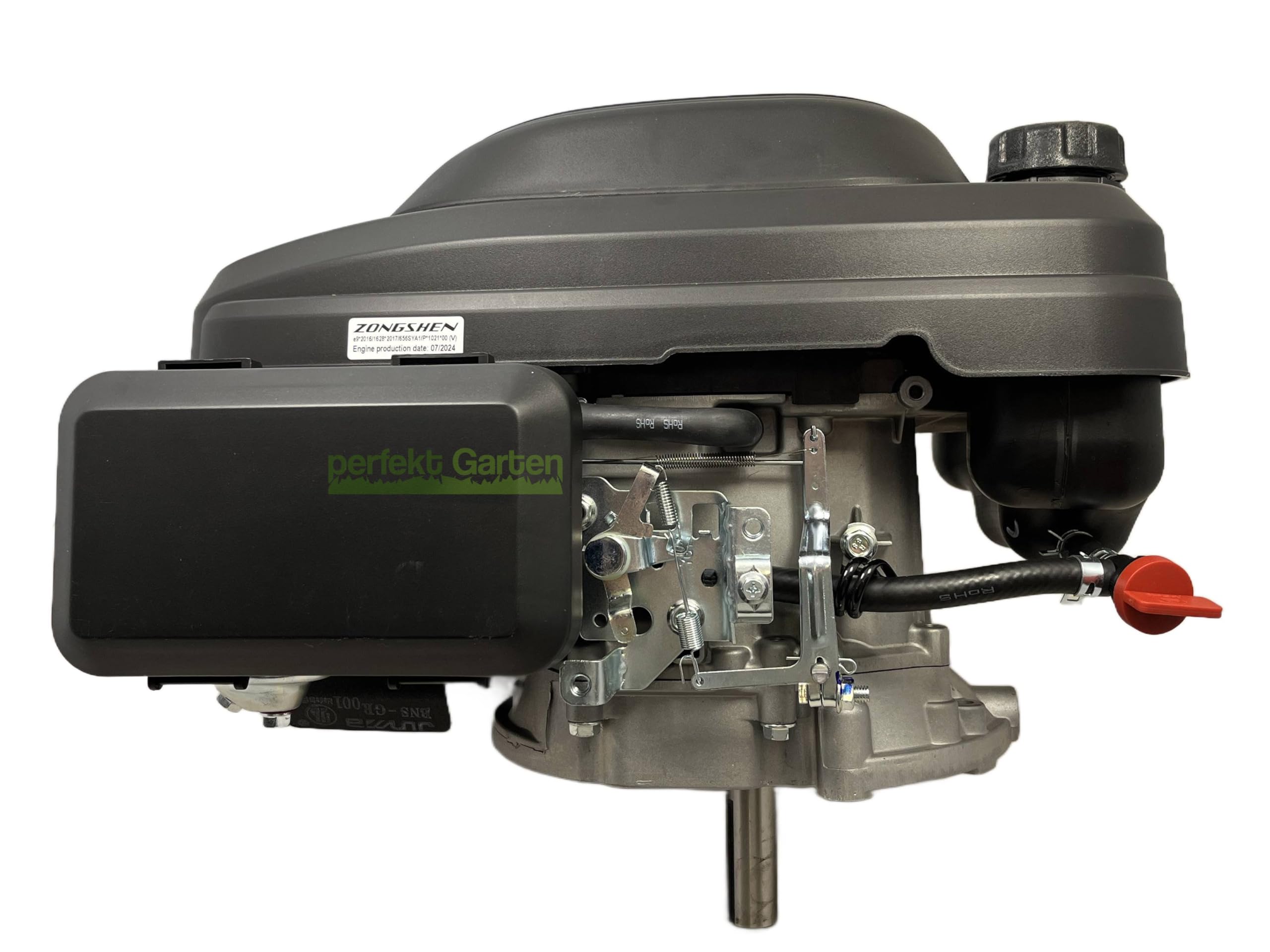 Motor de cortacésped de arranque de retroceso Zongshen XP200A de 196 cc y 6,5 CV de perfektGarten 22,2 mm / 80 mm + aceite