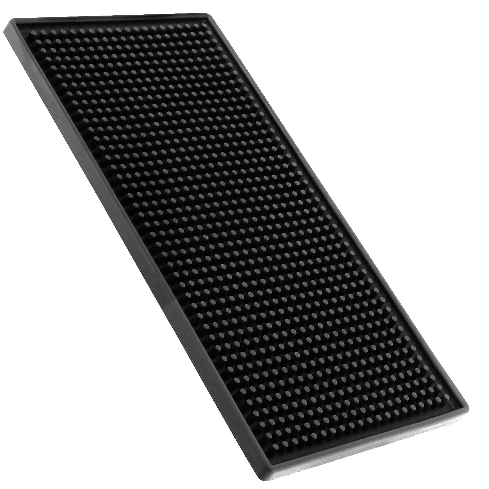 SEUNMUK - 6 tappetini in gomma nera da 6 x 12 pollici, tappetini per sversamento del piano di lavoro, tappetino di servizio barra di gomma, sottobicchieri neri per bevande, caffè, bar, cucina