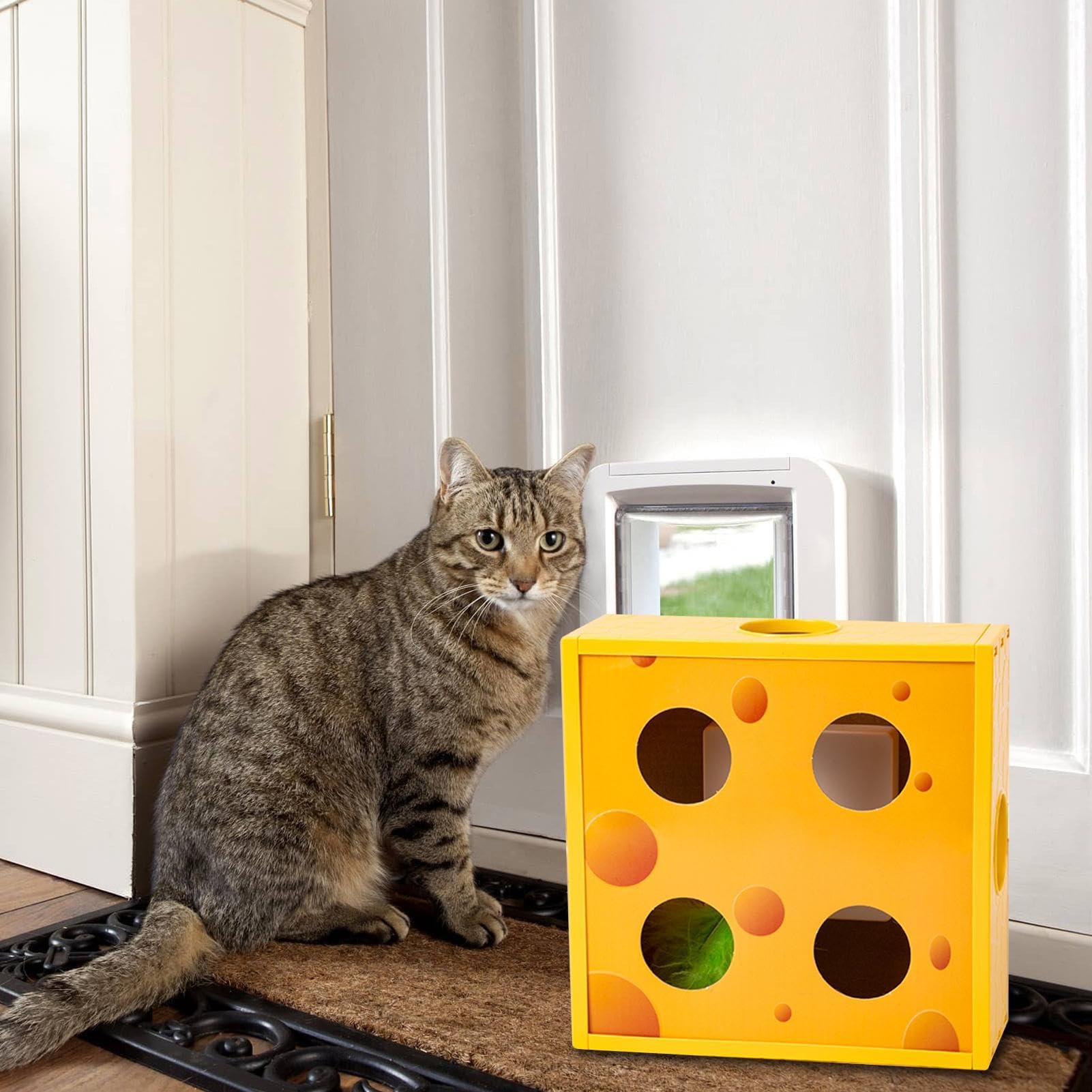 Juguetes para Gatos， Juguetes interactivos de Rompecabezas for Gatos | for Juegos en Interiores Aburrimiento Cumpleaños Sala Estar al Aire Libre Parque(Light Yellow)