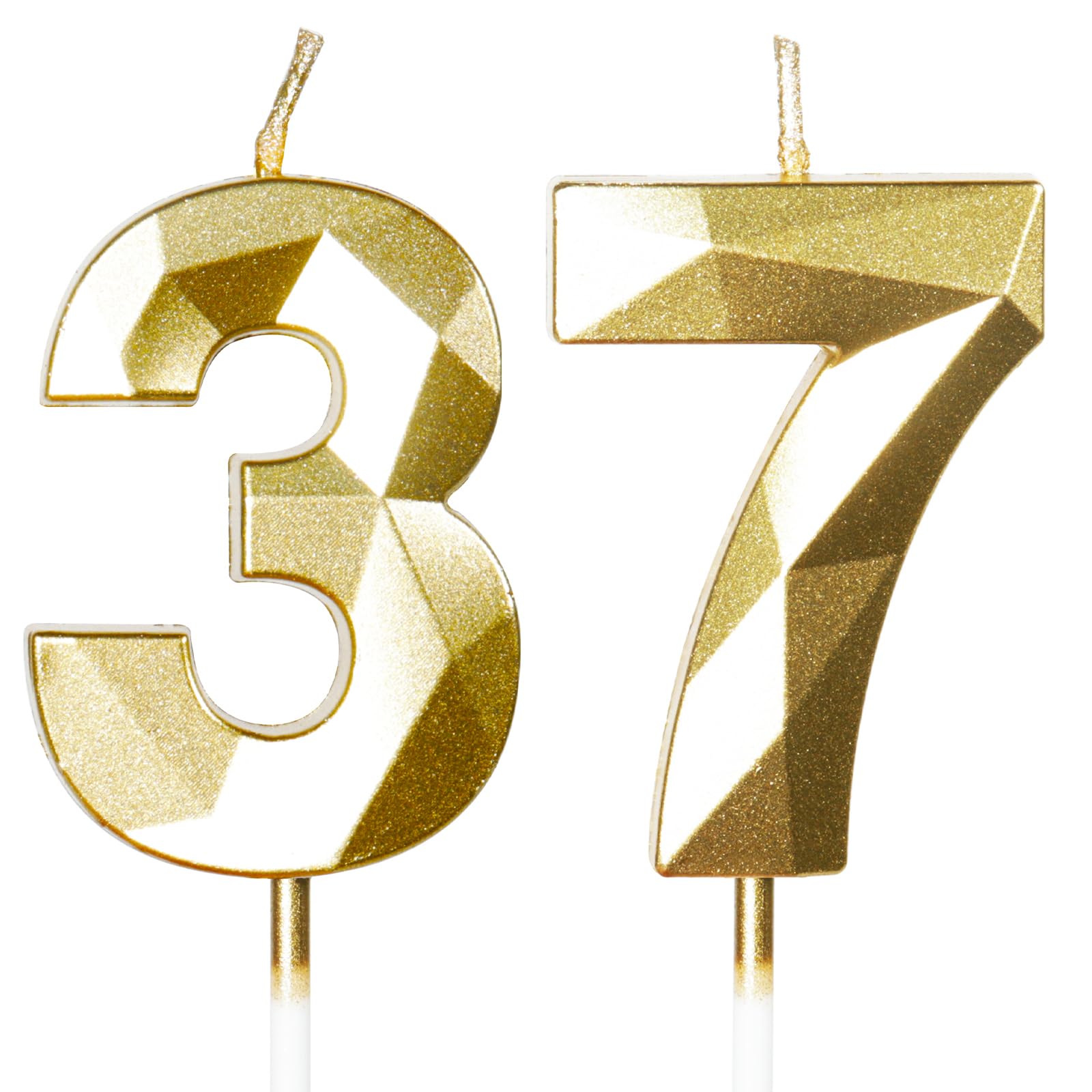 Yiran 50th Birthday Candles, Gold Number 50 Happy Birthday Candles, Cake Topper Decorations for Birthday Party, Wedding Anniversary Celebration Supply — view 178