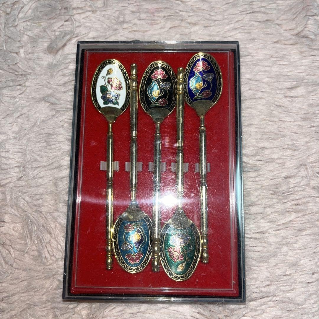 Amazon.co.jp: !台湾スプーン七宝焼アンティーク調 レトロ
