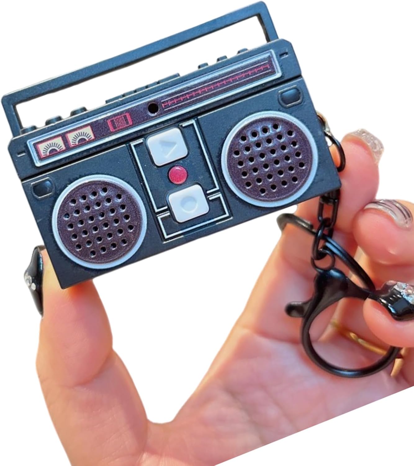 Gramigg Vintage Tape Recorder Keychain Small Recordable Cassette Recorder Pendant Texture Suitable For Couple Present Portable Keychain For Daily Commute