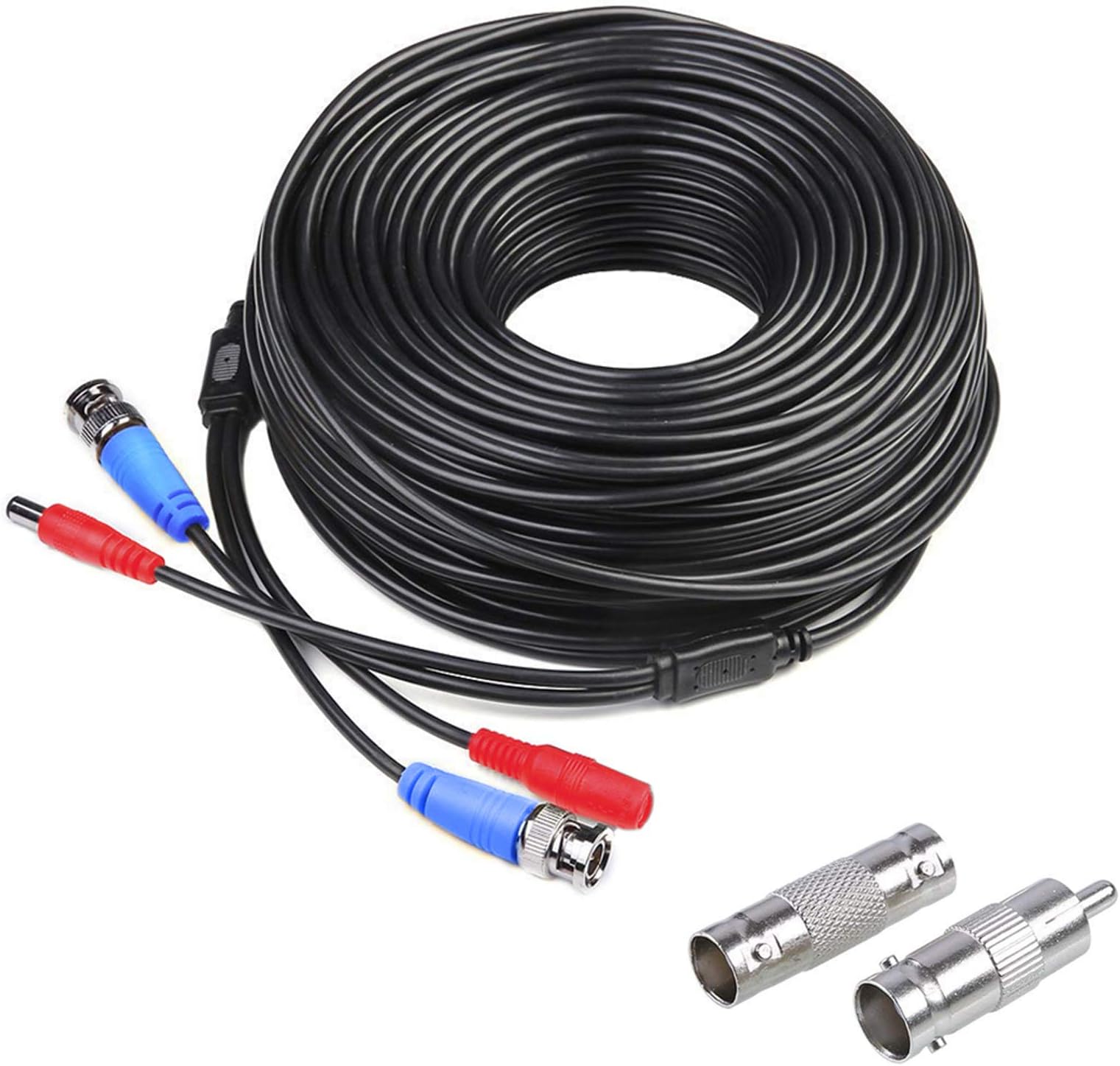 SANSCO 18.3m 60ft Coaxial Lead DVR Security System BNC RCA Connectors Power Cable 960H/720p/960p/1080p/3MP/4MP/5MP CCTV Cameras Digital Video Recorder