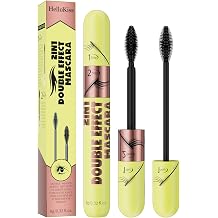 Dual-Effect Mascara with Built-In Primer - 2-in-1 Volumizing & Lengthening Formula, Waterproof Smudge-Proof for Clump-Free Lashes, Jet Black