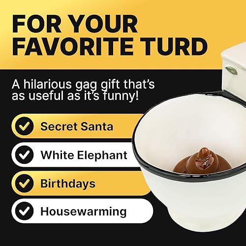 Miniatura 5 de Fairly Odd Novelties Taza de café de cerámica para inodoro, ahora con caca oculta, 11 onzas, color blanco