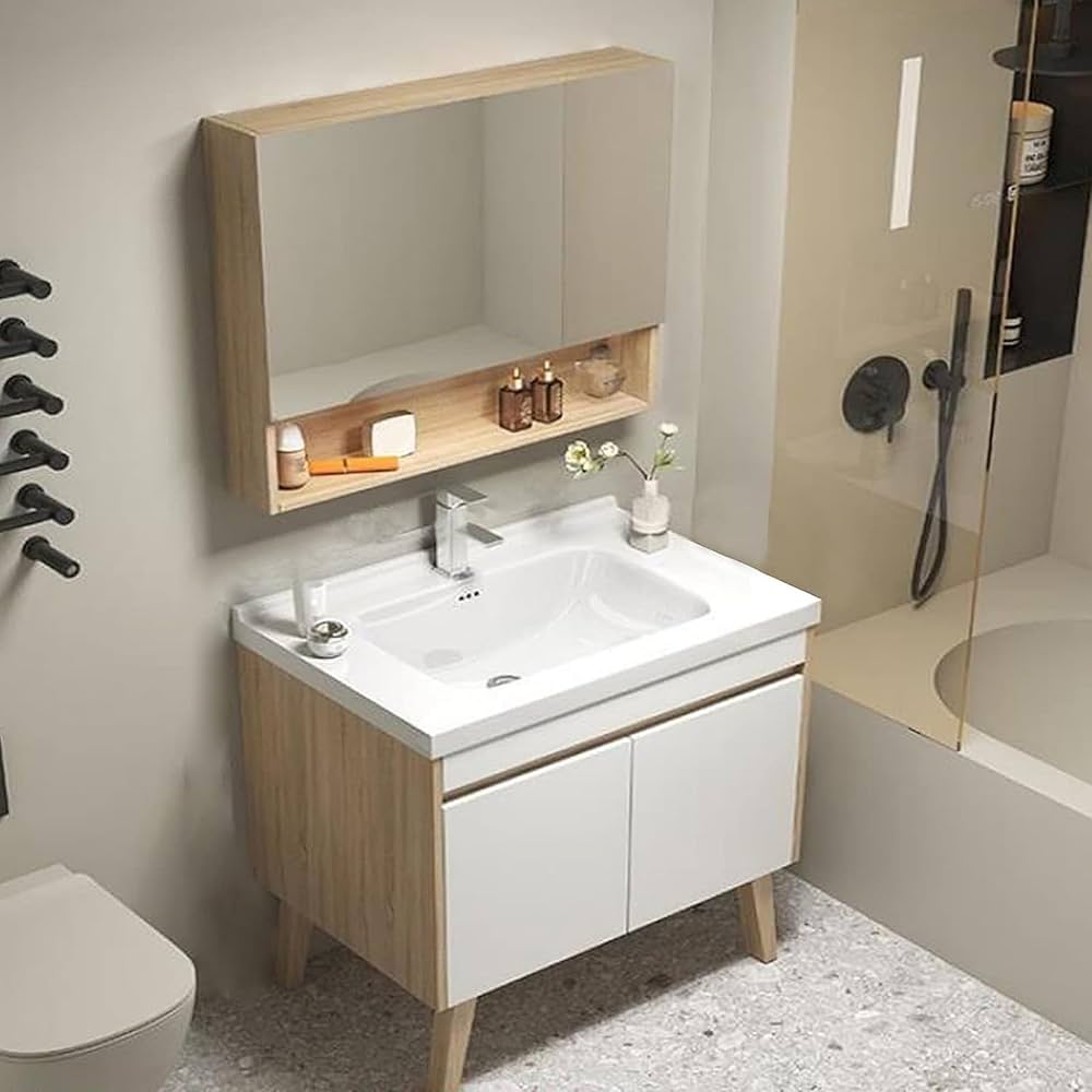 Amazon | ミラーキャビネット 洗面台鏡 洗面ボウル 手洗い器