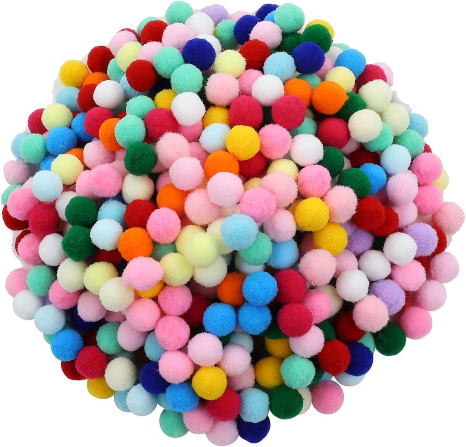 Prescent 250 pc Pack of Multicolor Mix 2 cm Sized POM POM Balls for Decorations and Much More (Pack of 250 pc, Multicolor)