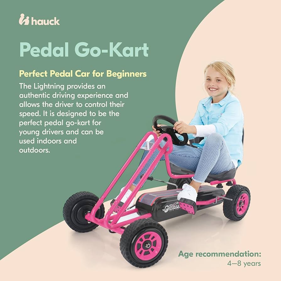 ペダルカーHauc Lightning Pedal Go-Kart ドイツ車？ Amazon.com: hauck Kids Pedal Go Kart, 4 Wheel Bike Cart