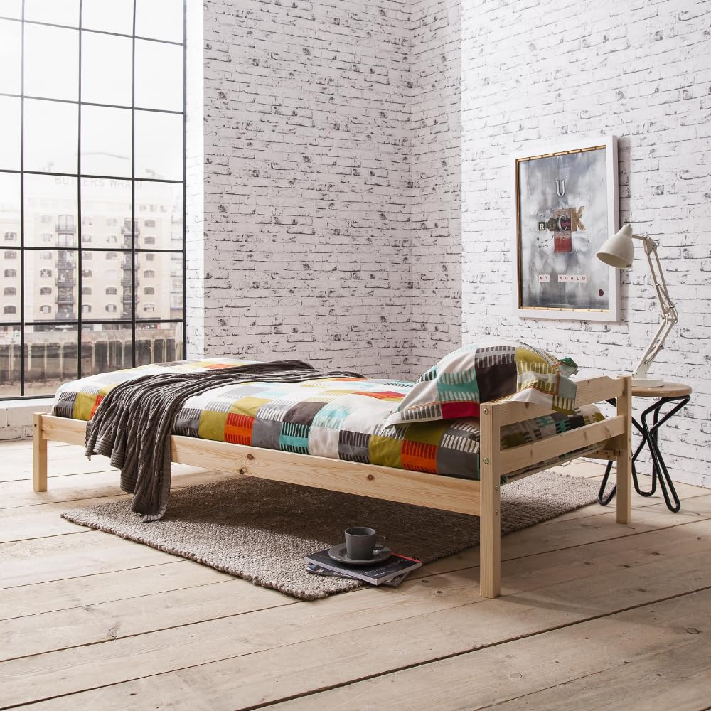 Noa and Nani Single Bed Pine 3ft Single Bed Sussex Wooden Frame Sussex