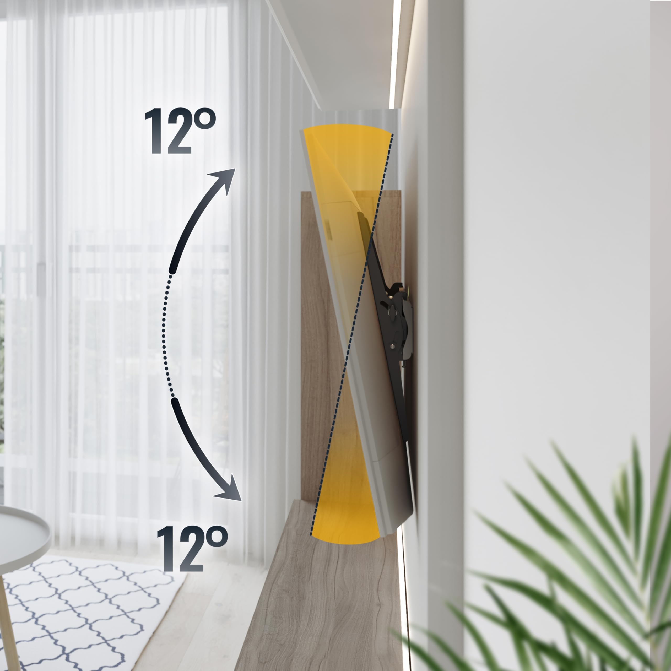 RICOO Supporto TV parete N2164 Inclinabile Fisso Televisore 37-70" (94-178 cm) Staffa universale Televisione LED/LCD/Curvo VESA 300 x 200-600 x 400