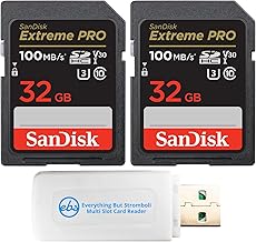 SanDisk 32GB SD Extreme Pro Memory Card (Two Pack) Works with Nikon D3500, D7500, D5600 Digital DSLR Camera (SDSDXXO-032G-...