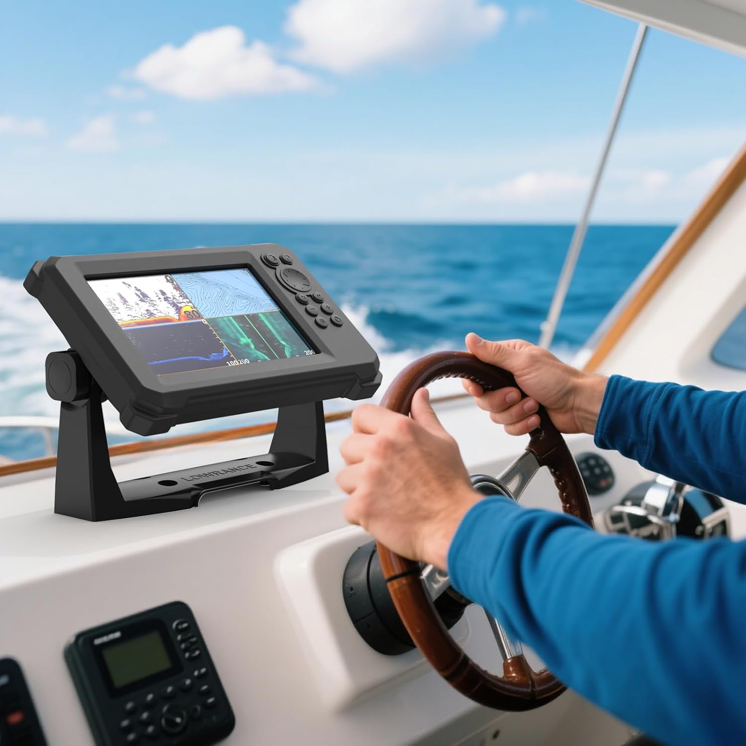 Fish Finder Silicone Skin Protective Case and Sun Cover for Lowrance Eagle 7’’– Full-Coverage, Anti-Scratch, Non-Slip Case（Black）