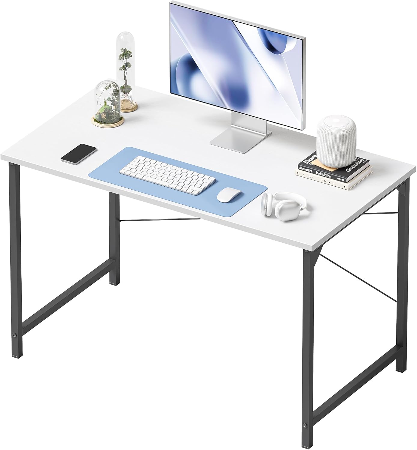 CubiCubi 40 inch Computer Desk, White