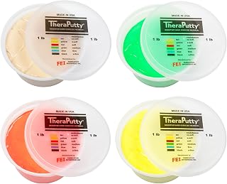 CanDo TheraPutty Scented Hand Exercise Putty for Rehabilitation, Exercises, Hand Therapy, 4 Piece Set Vanilla, Banana, Cherry, and Apple, 1lb Each