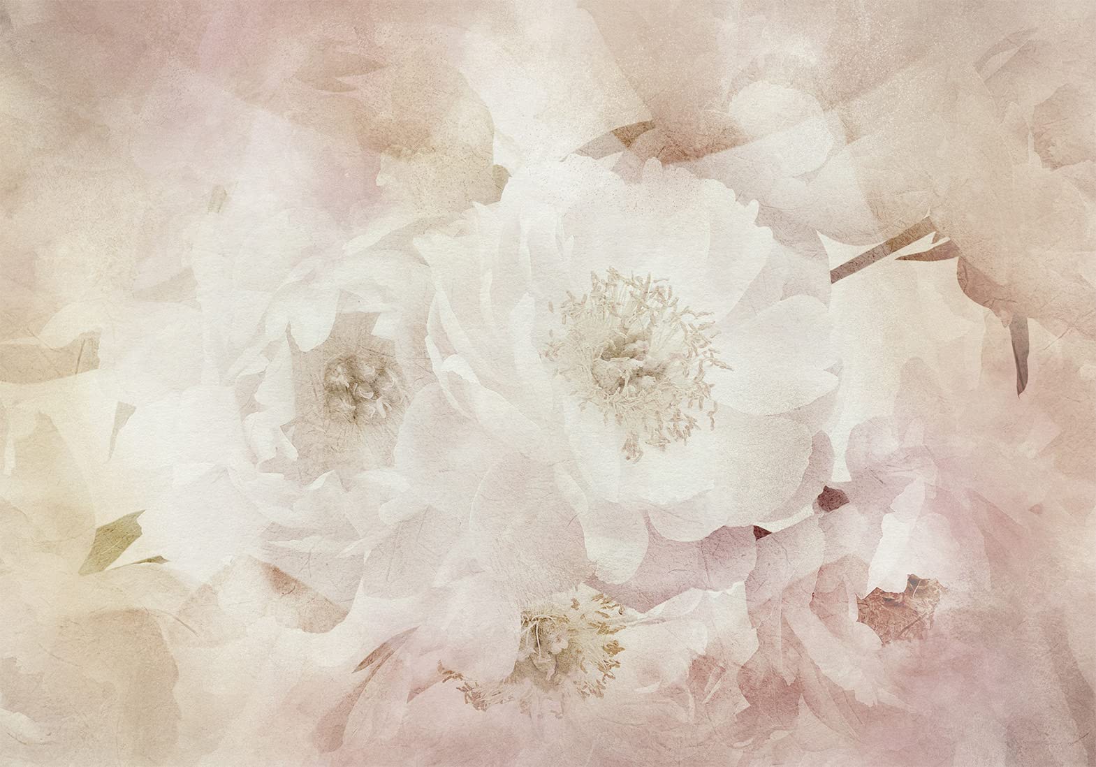 murando - Carta da parati Floreale Adesiva Fiori 392x280 cm Fotomurali Adesivi Murali Rivestimento Parete Moderna per Pareti Adesiva Muro Decorativo Fotomurale Soggiorno Rose Botanico Natura beige
