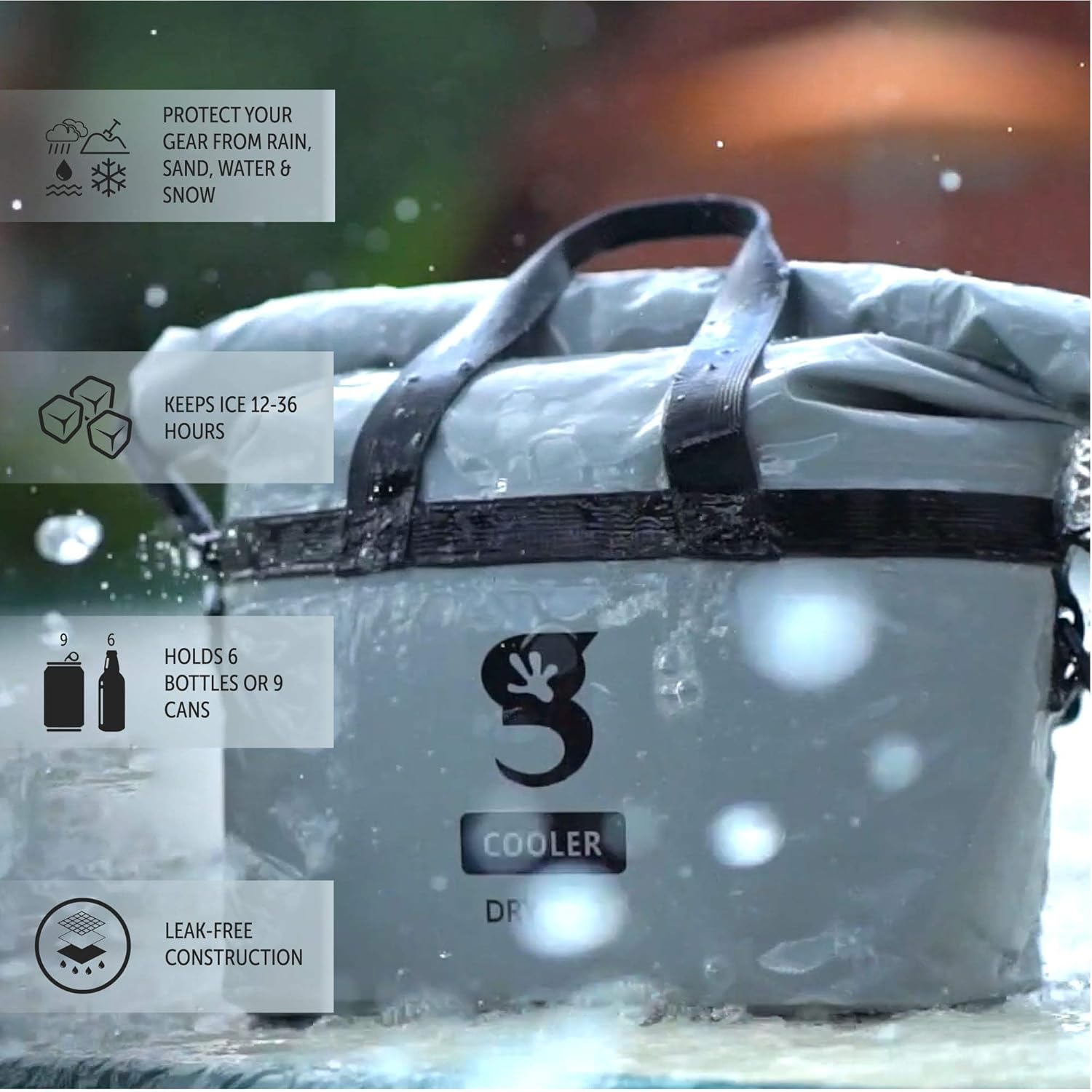 geckobrands Tote Dry Bag Cooler – Insulated 6L Tote with Versatile Storage for Beach & Outdoor Adventures