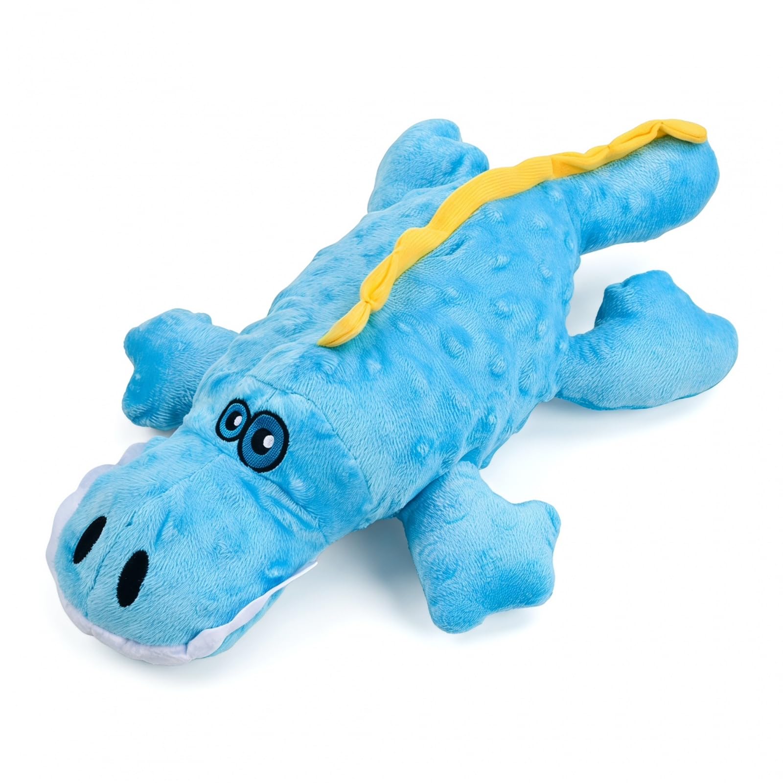 Zirax Tough Blue Crocodile Dog Toys for Aggressive Chewers Large Breed, Squeaky Indestructible Dog Chew Toys for Teething & Dental Care, Durable Plush Snuggle Puppy Toy for Small Medium Dogs
