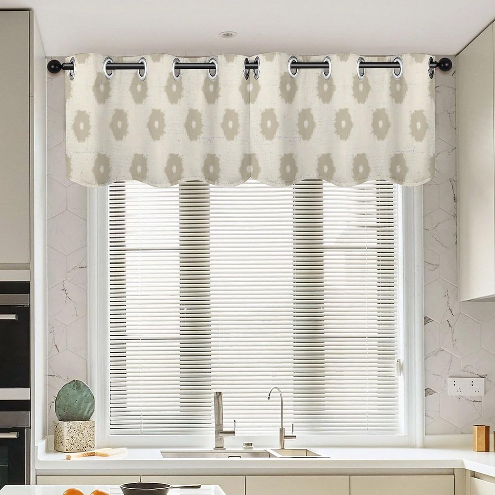 Chinoiserie Cantonnière Rideaux Marron Timur Valances pour Windows 132x45