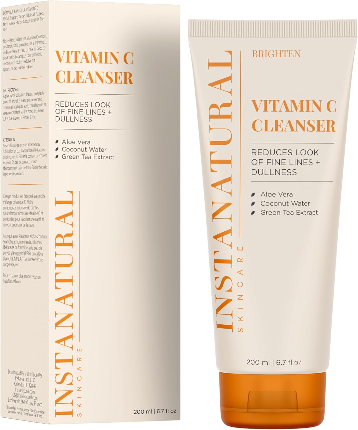 InstaNatural Vitamin C Facial Cleanser – Anti Aging, Breakout & Wrinkle Reducing Face Wash for Clear & Reduced Pores – With Organic & Natural Ingredients – For Oily, Dry & Sensitive Skin – 200 ml InstaNatural Vitamin C Facial Cleanser – Anti Aging, Breakout & Wrinkle Reducing Face Wash for Clear & Reduced Pores – With Organic & Natural Ingredients – For Oily, Dry & Sensitive Skin – 200 ml