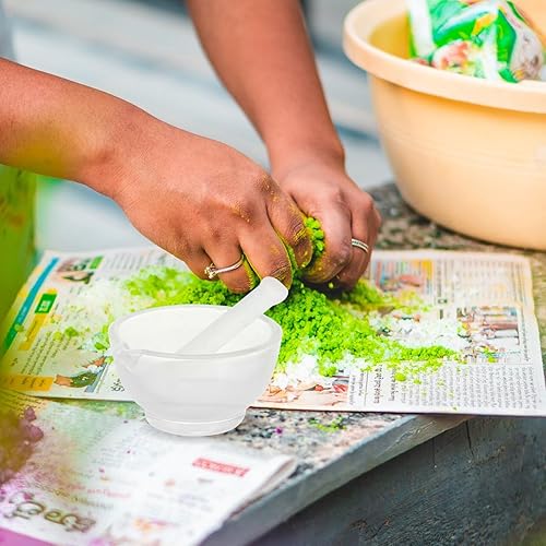 Miniatura 4 de Healifty 1 juego de cuenco de mortero y morteros de vidrio, trituradora de píldoras, herramientas de molienda portátil, ajo, pimienta, condimento,