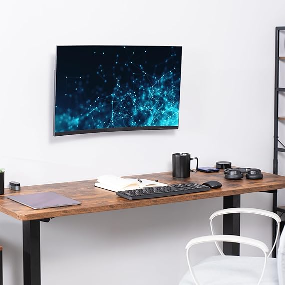 VIVO Height Adjustable 17 to 32 inch Single Monitor Articulating Wall Mount for Standing Workstations, Fits 1 Screen with Max VESA 100x100mm, Black, MOUNT-VW01A | Height Adjustable Articulating Wall Mount for Standing Workstations, Max VESA 100x100mm, Holds 17.6 lbs