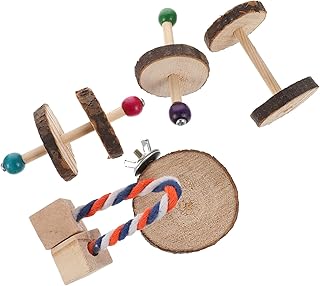 Alasum 5pcs Hamster Toy Parrot Toys Chinchilla chew Toys Guinea Pig chew Toys Bird Swing Conure Toys Hamster bite Toy Natural Wooden Play Toy Hamster Teeth Grinding Toys Small Pet Toy