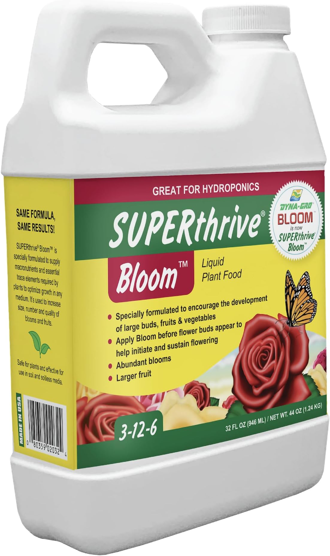 Bloom BLM-032 3-12-6 Plant Food, 1-Quart