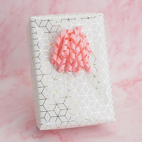 Miniatura 5 de AIMUDI Lazos rizados rosados de 4 pulgadas, lazos de regalo color rosa bebé, lazos de cinta rizada autoadhesivos para envolver regalos, cinta de