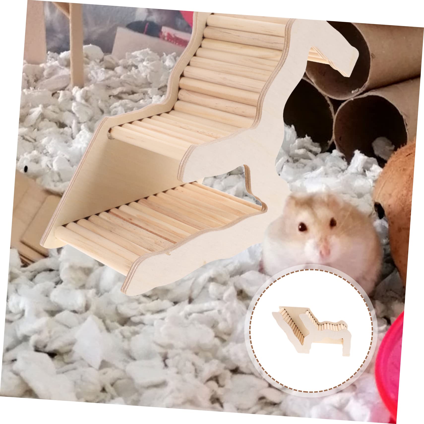 Abaodam Hamster Holzversteck mit Leiter aus Khaki Holz Geruchsneutral und Sicher für Kleintiere zum Schlafen und Selbstgemacht Dekoration im Käfig