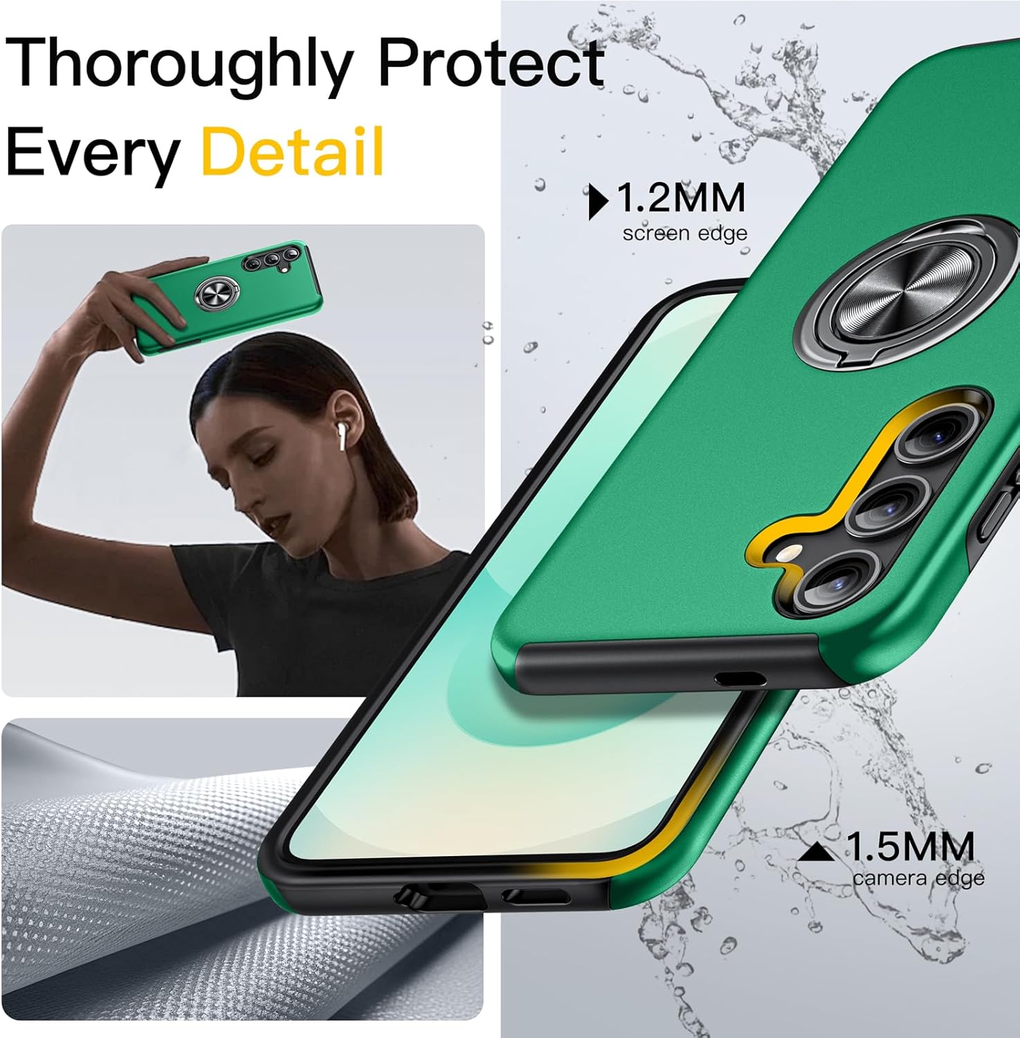 Anqrp Designed for Samsung Galaxy S25 Case, Built-in [15Ft Drop Protection][Heat Dissipation] Shockproof Military Grade Protection,for Samsung Galaxy S25 Case,Green - Image 4