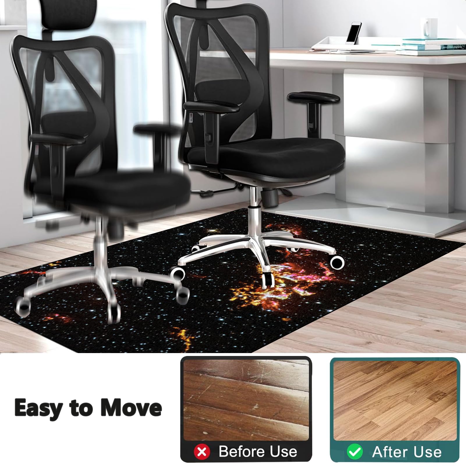 Tapis de Chaise à Rouler, Tapis de Chaise Gaming, Tapis Protection Sol Chaise Bureau, Tapis de Sol Bureau Tissu, Tapis de Sol pour Fauteuil, Tapis Antidérapant Sous Chaise de Bureau 180 x 250 cm