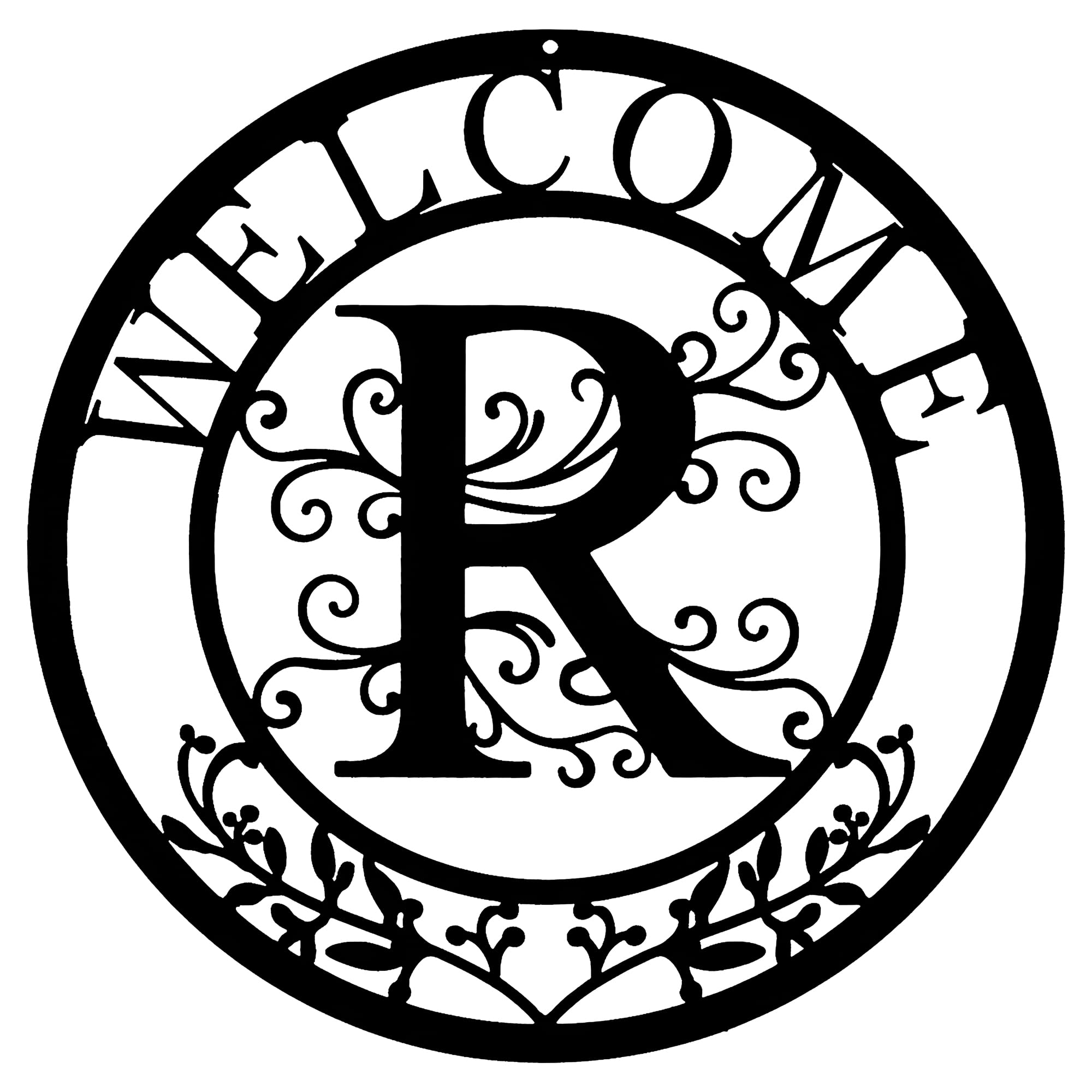 Metal Designs Monogram, Capital Letter R Wall Art, Custom Initial Sign Outdoors, Personalized Name Sign, Black Wall Decor, Welcome Plaque for Door, Dining Room,Bar, Party, Birthday, Wedding