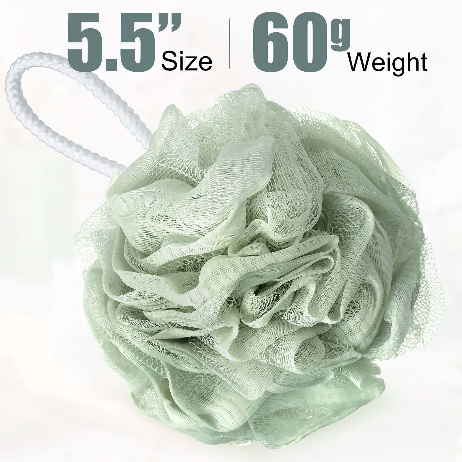 32 spugnette da bagno per doccia sfuse da 60 g di bambù e carbone, spugna per doccia grande a rete, morbida spugna per uomini e donne, con accessori da bagno (bene)