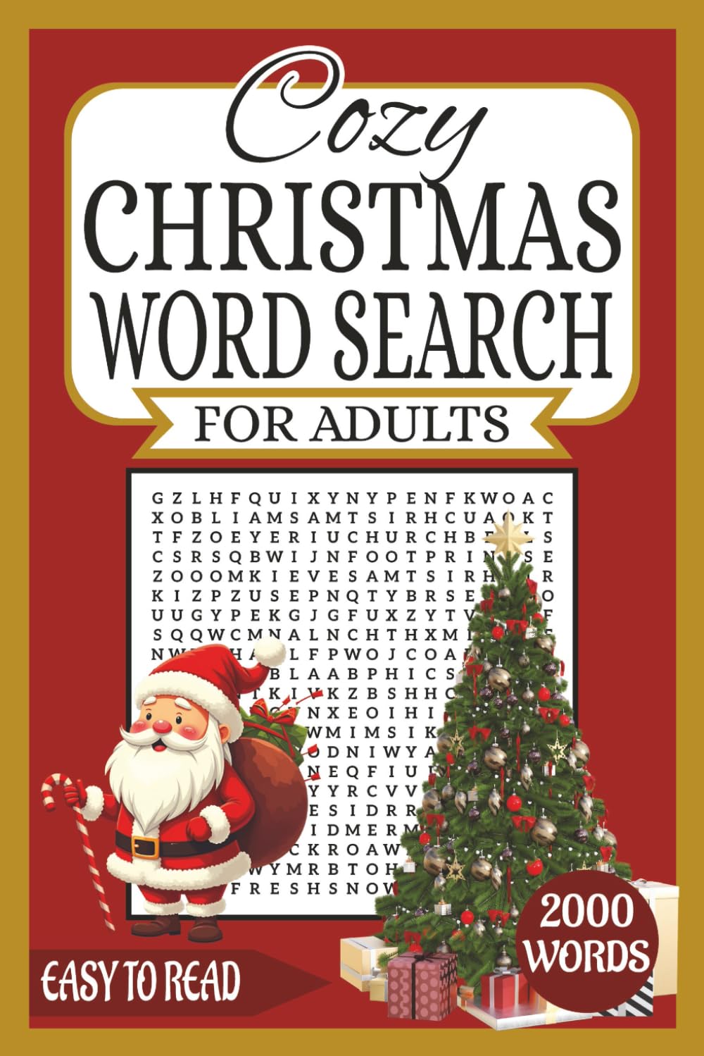 Cozy Christmas Word Search Puzzle Book: Easy-to-Read Large Print Christmas Word Search Puzzles with 2,000 Holiday Words
