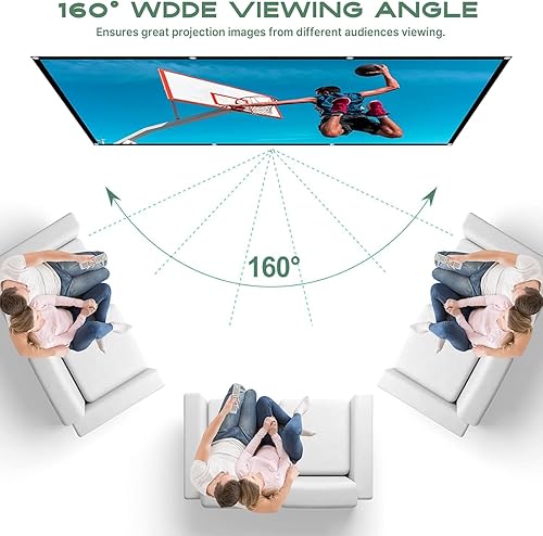 Miniatura 3 de AAJK Pantalla de proyector de 80 pulgadas, pantalla de proyector lavable 169, plegable, antiarrugas, portátil, pantalla de películas para cine en