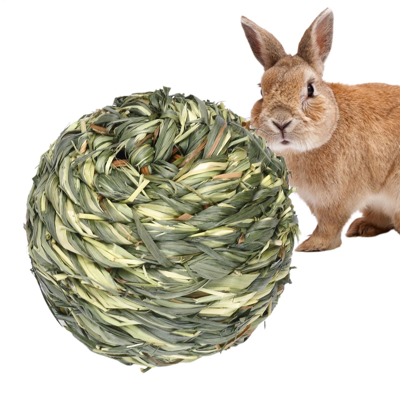 yakermur Timothy Hay Chew Sticks, Rabbit Chew Toys Bunny Toys For Teeth，Rabbit Toys Guinea Pig Toys Toys, Natural Timothy Grass Ring Bunny Molar Grass Stick Toys